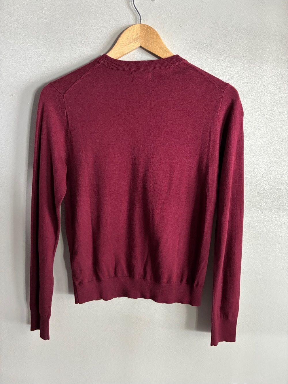 J.Crew Burgundy Jeweled Button Cardigan Rhinestone Preppy Sweater Small - Picture 7 of 7